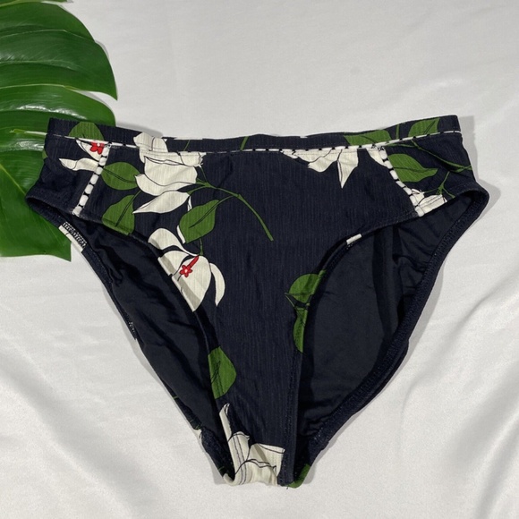 NEW Robin Piccone [ Large ] Elisa High Waist Bikini Bottom in Midnight Blue‎ - Picture 2 of 12